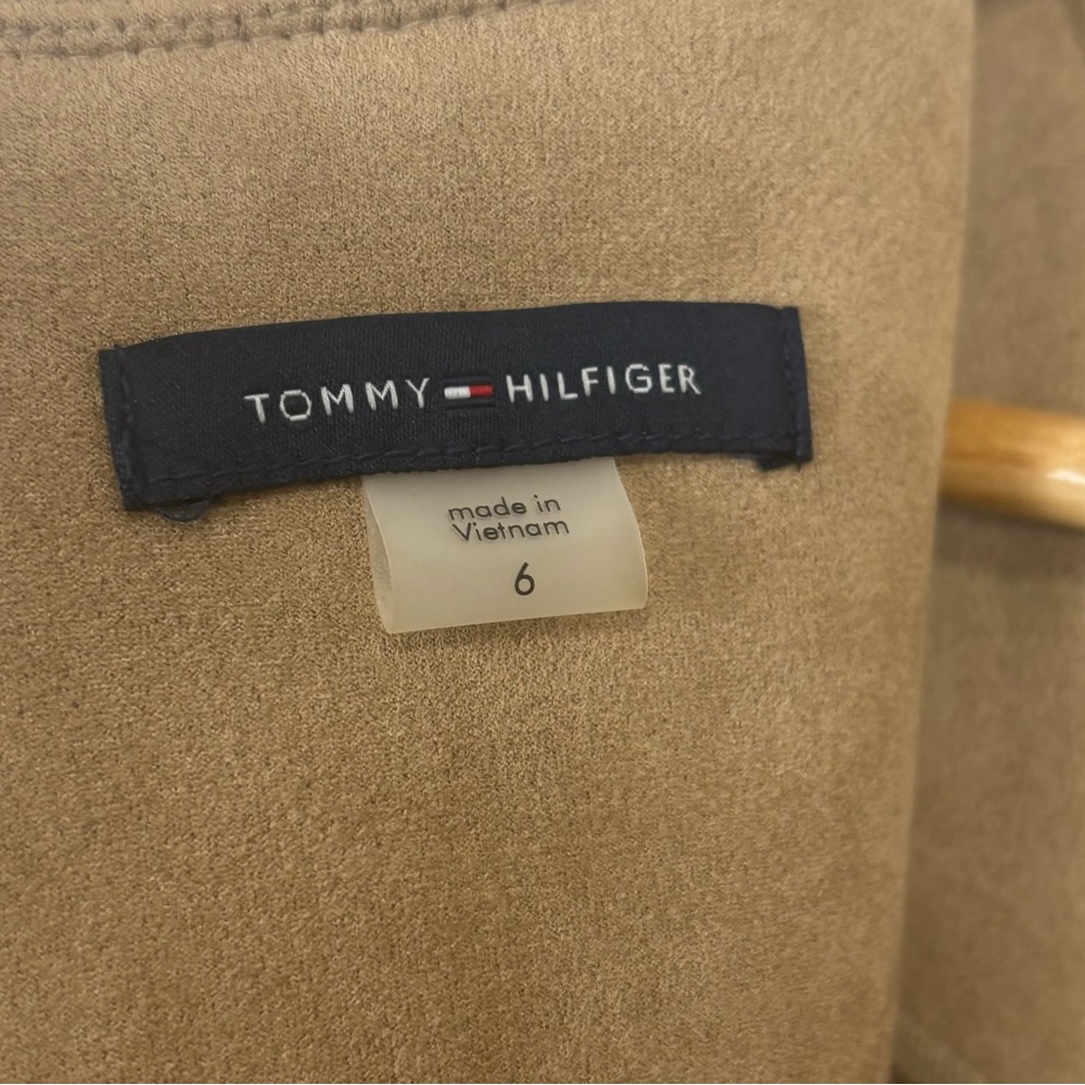 Tommy Hilfiger Dress Womens 6 Tan Lace-Up Scuba Faux-Suede A-Line Back Zip‎ Logo - Picture 11 of 14